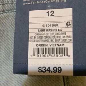 Universal Thread Goods Light Wash Denim Jeans Vintage Straight Stretch 12 Reg.